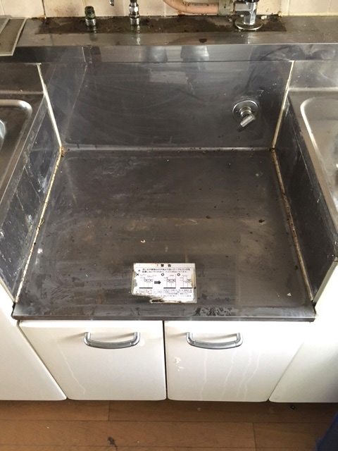 ガス台天板設置前