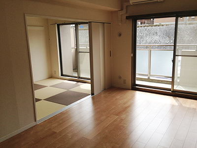 紫フローリング(ナオスフローリング)の施工事例