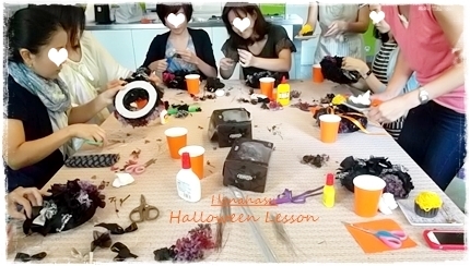 プリザーブドフラワーハロウィンリースレッスン