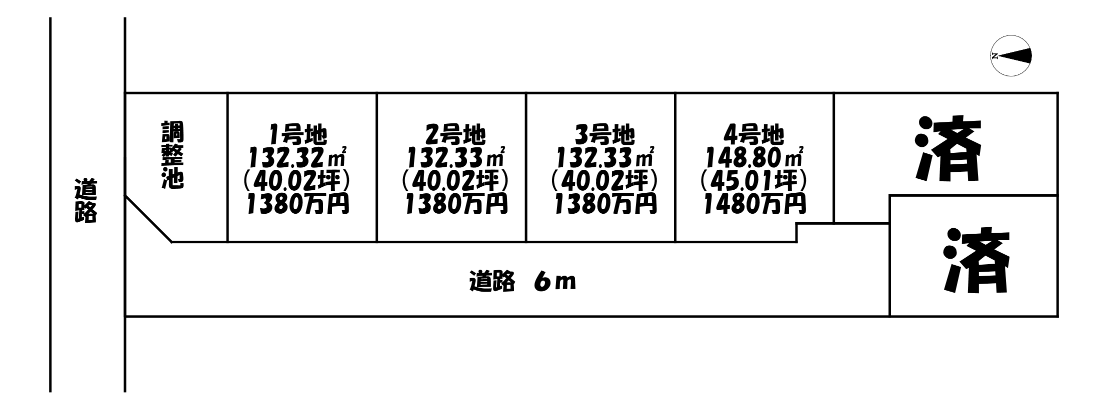 区画図 磯城郡川西町結崎 6区画