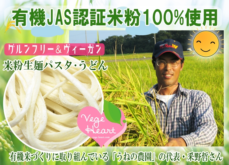 有機JAS認証米粉100%使用米粉パスタうどん グルテンフリー