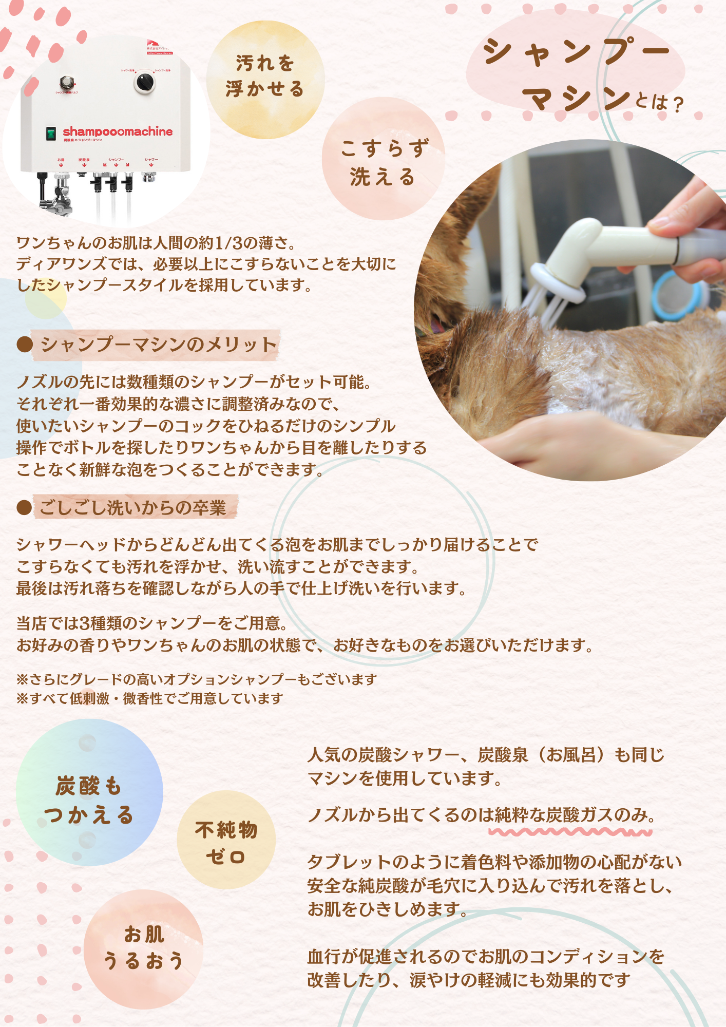 ディアワンズ シャンプーマシン案内