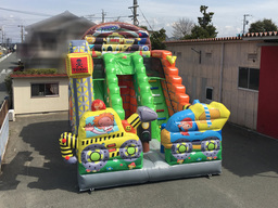 エアー滑り台働く車スライダーワ