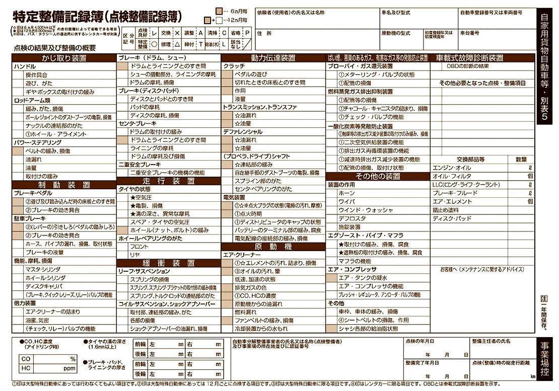 12カ月点検_6ヶ月点検簿