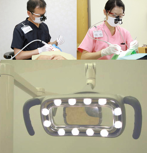 拡大鏡と明るく省エネなLEDランプ使用