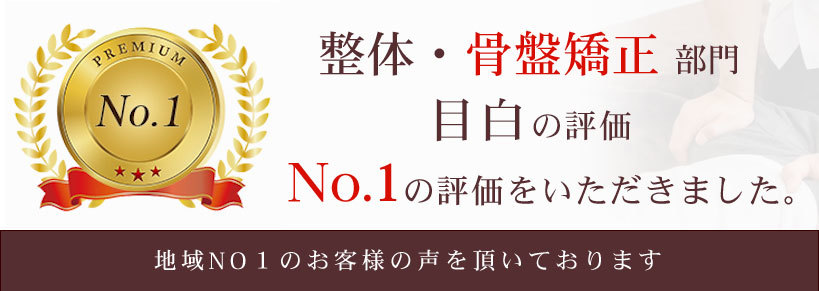 整体・骨盤矯正部門お客様の声No1のおおはま整体院