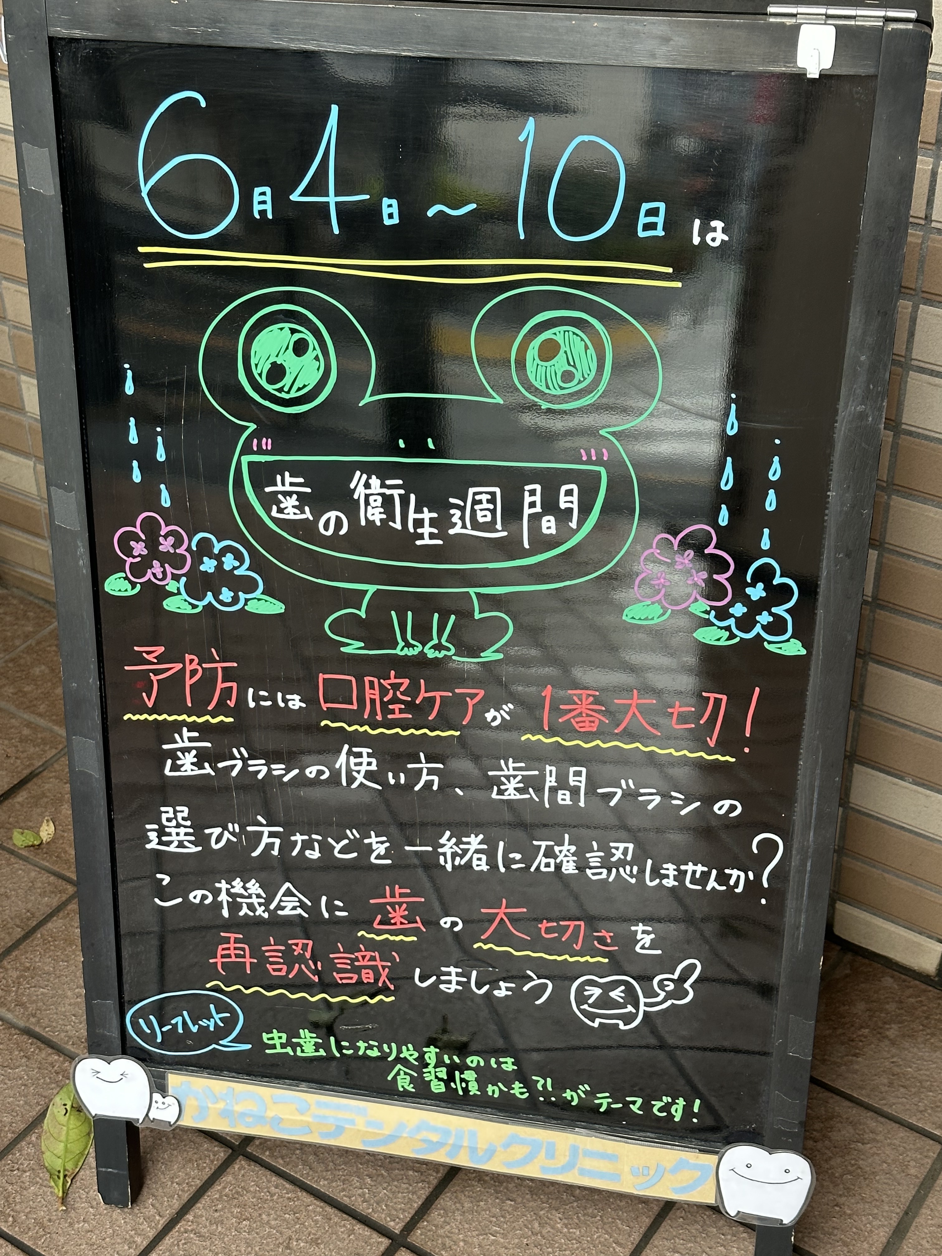 6月のブラックボード更新、歯の衛生週間です。