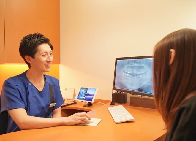 カウンセリングルームで話を聞いてから治療を進めます。