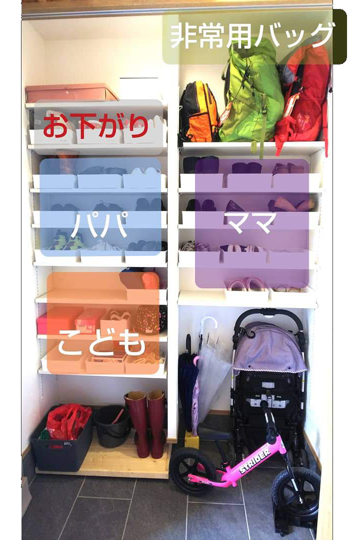 家族4人の玄関定位置