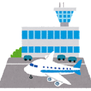 入国イラスト(飛行機)