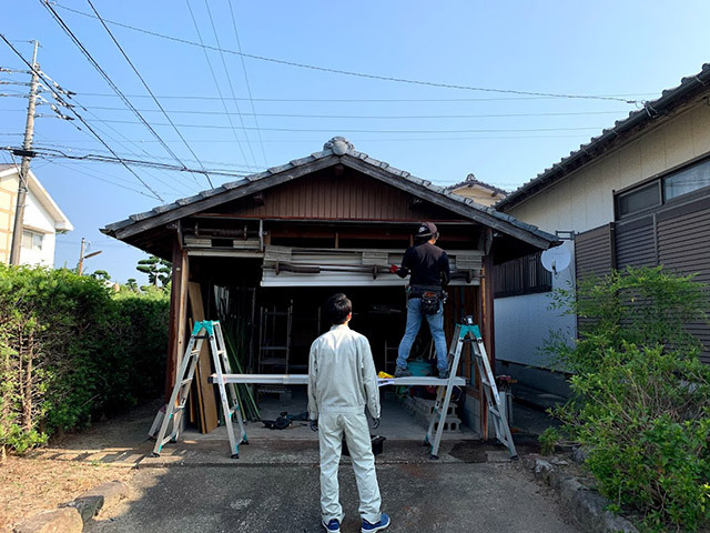 手動シャッター 解体