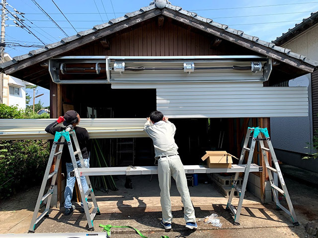 手動シャッター 取付
