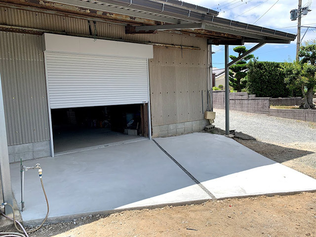 電動シャッター 車庫完成