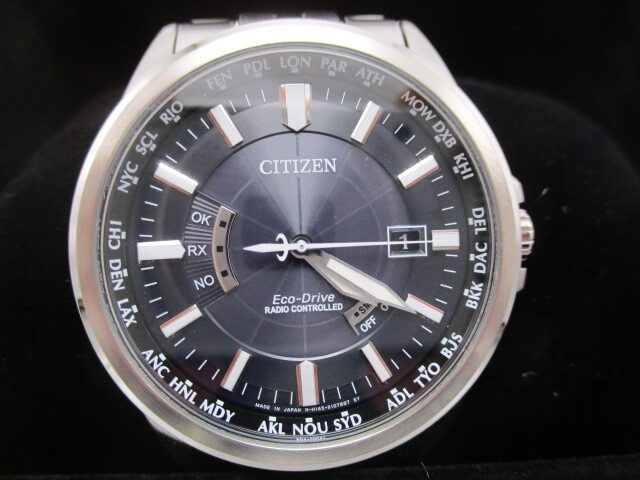 シチズン Eco-Drive 電波時計 デイト メンズ腕時計