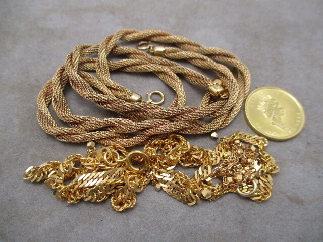 貴金属 金 K18 K22 K24 ネックレス ブレスレット コイン 4点