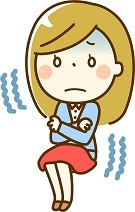 イラスト寒がる女性S