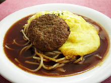 ハンバーグとチーズオムレツ
