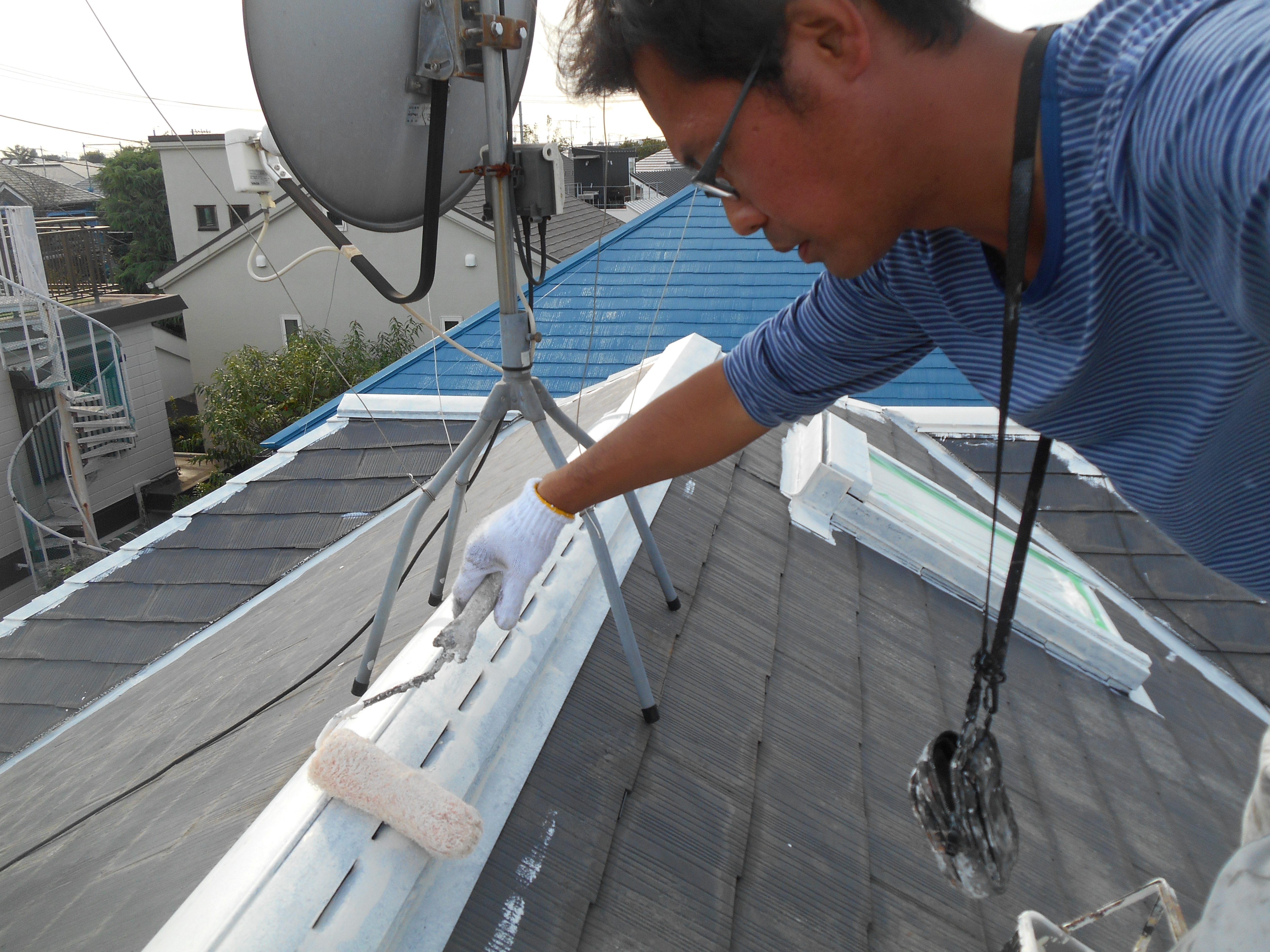 棟板金・雪止め金具錆止め塗布 (10)