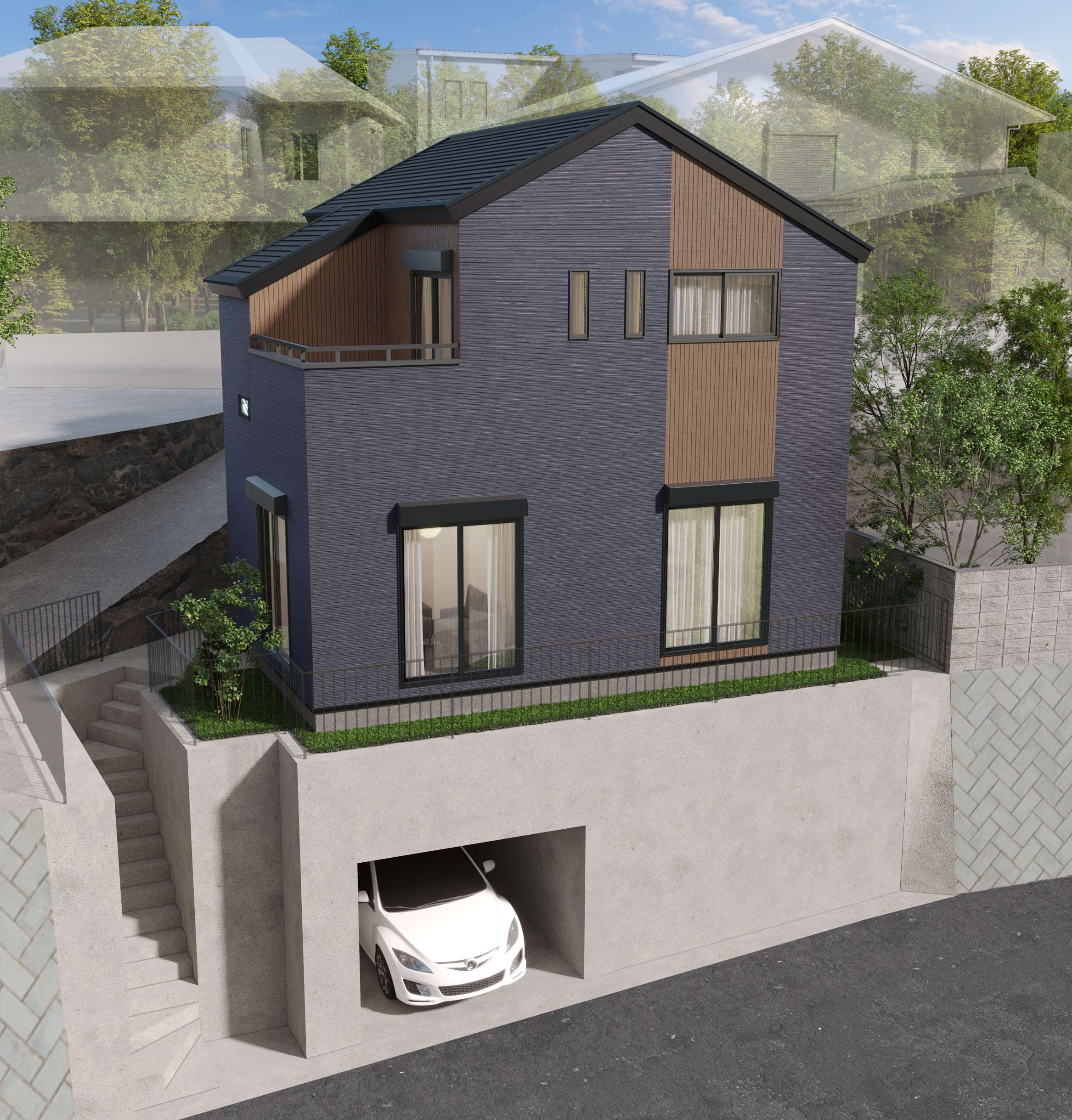 (修正後)B_千里丘中住宅外観パース_0404