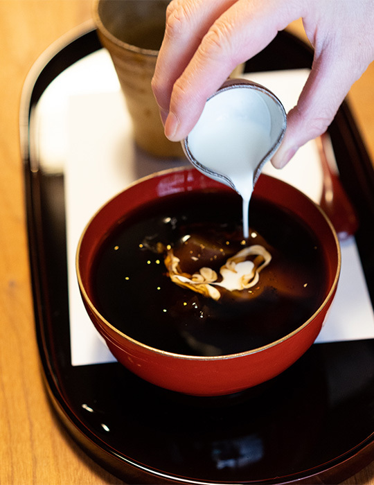 温かいコーヒーぜんざい