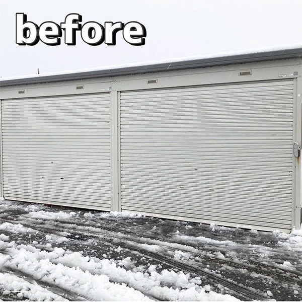 手動シャッターから電動シャッターへ取り替えBefore