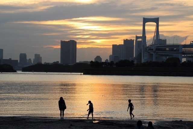 海浜公園の夕焼け