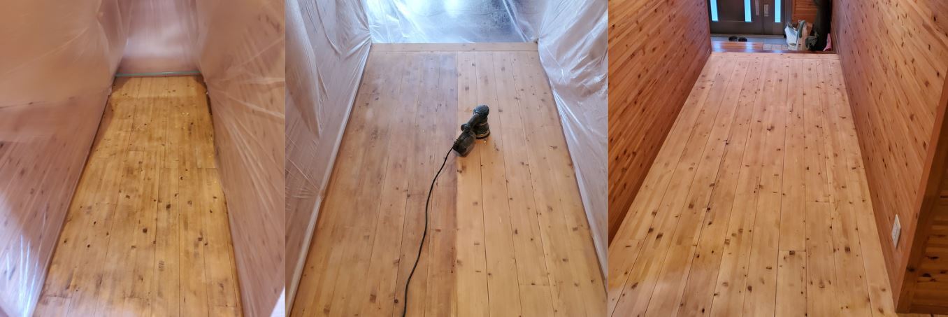 無垢フローリング研磨