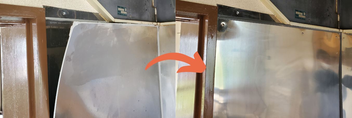 キッチンパネル剥がれ直し