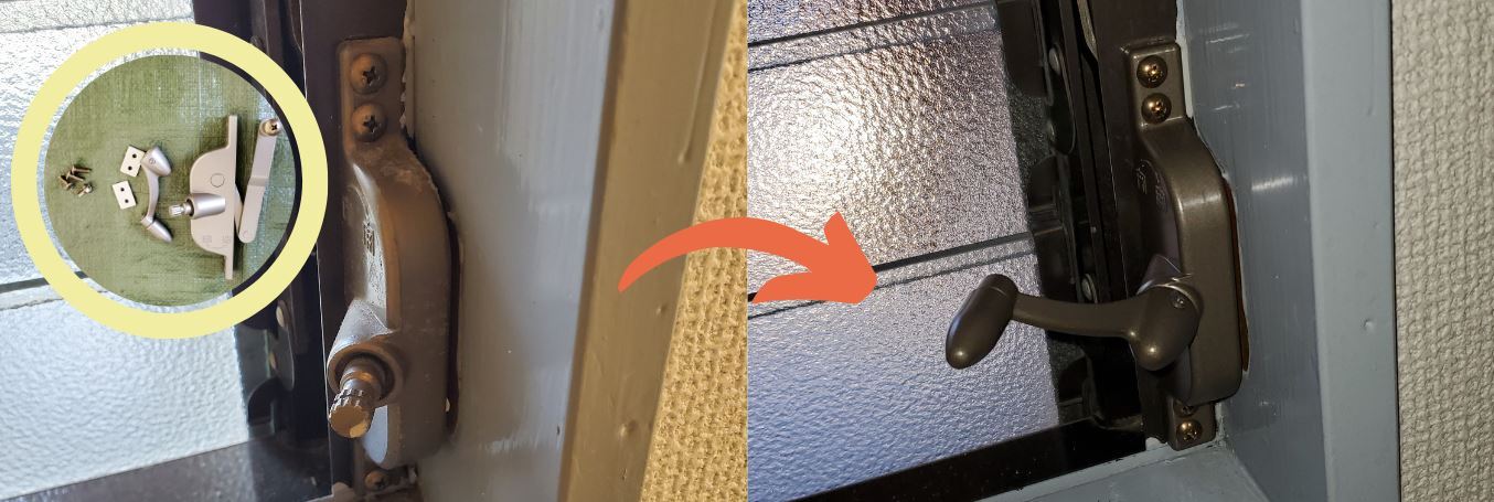 窓ハンドル交換