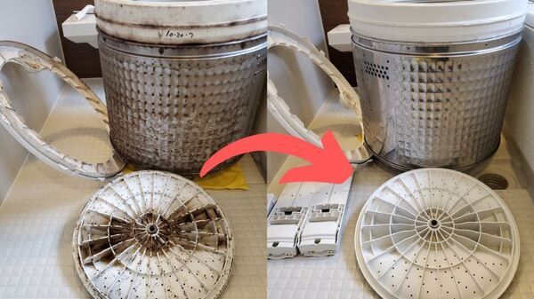 タテ型洗濯機分解洗浄