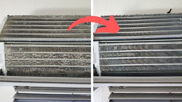 エアコンアルミフィン ビフォーアフター