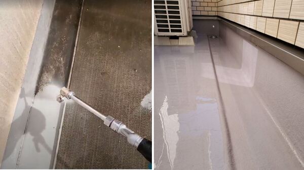 ベランダ高圧洗浄