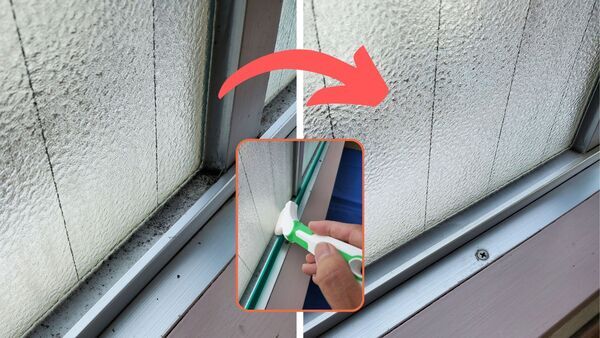 窓パッキンカビ取り