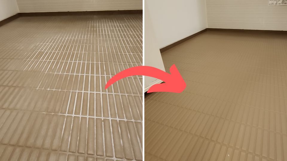 浴室床の白い汚れ