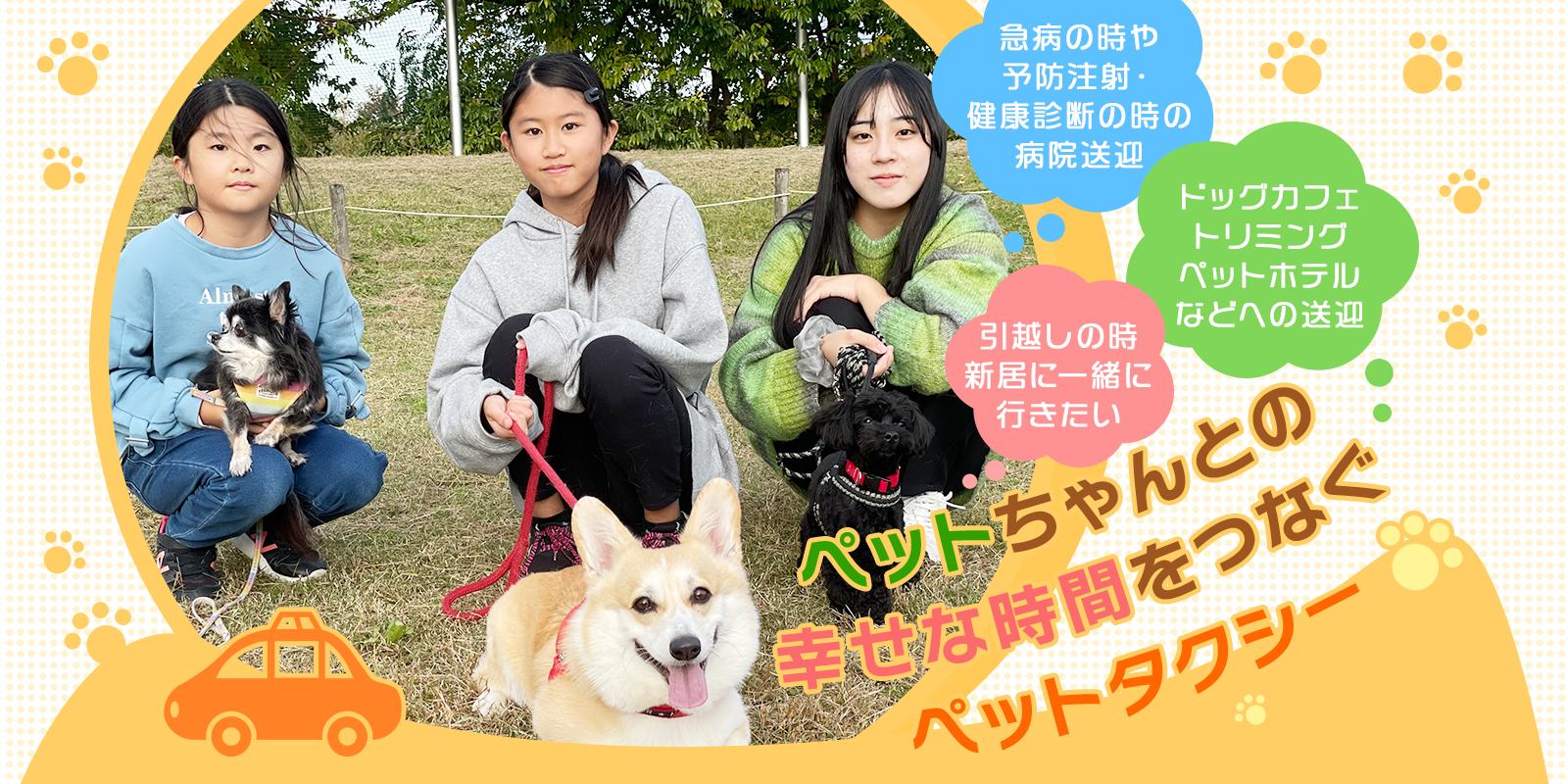 ペットちゃんとの幸せな時間をつなぐペットタクシー