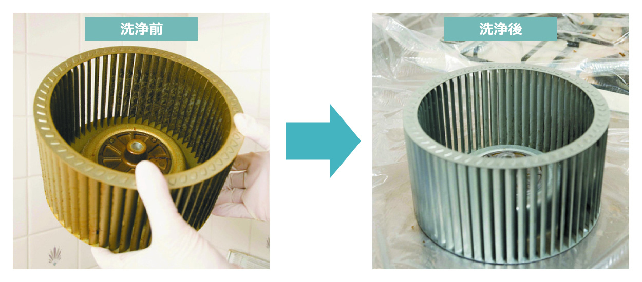 レンジフードクリーニング_洗浄前洗浄後