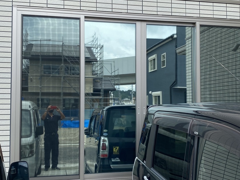 鹿児島市谷山 H様邸 ミラー系遮熱フィルム施工