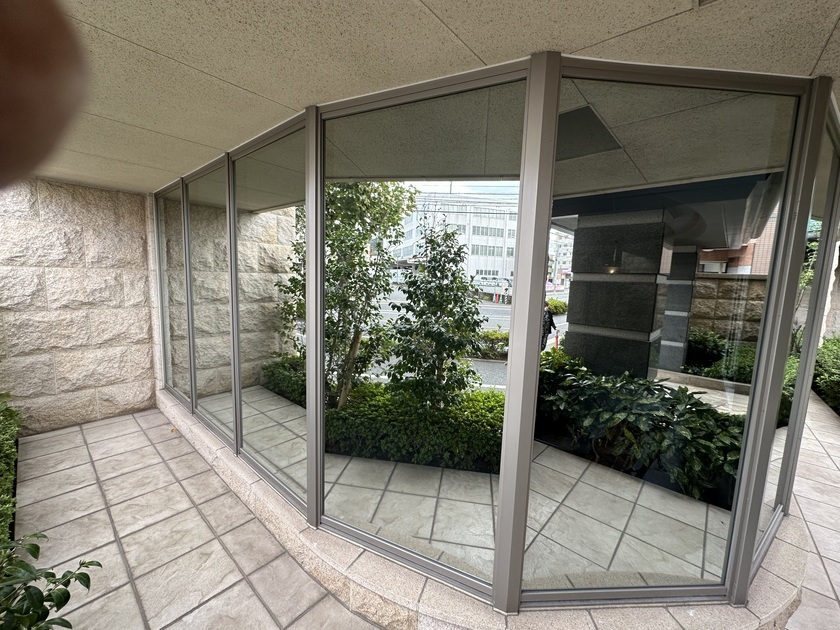 鹿児島市城西マンション エントランス遮熱フィルム施工