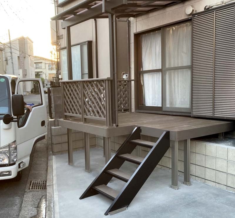 施工実績|ウッドデッキ・テラス・屋根設置|富士見市T様邸2