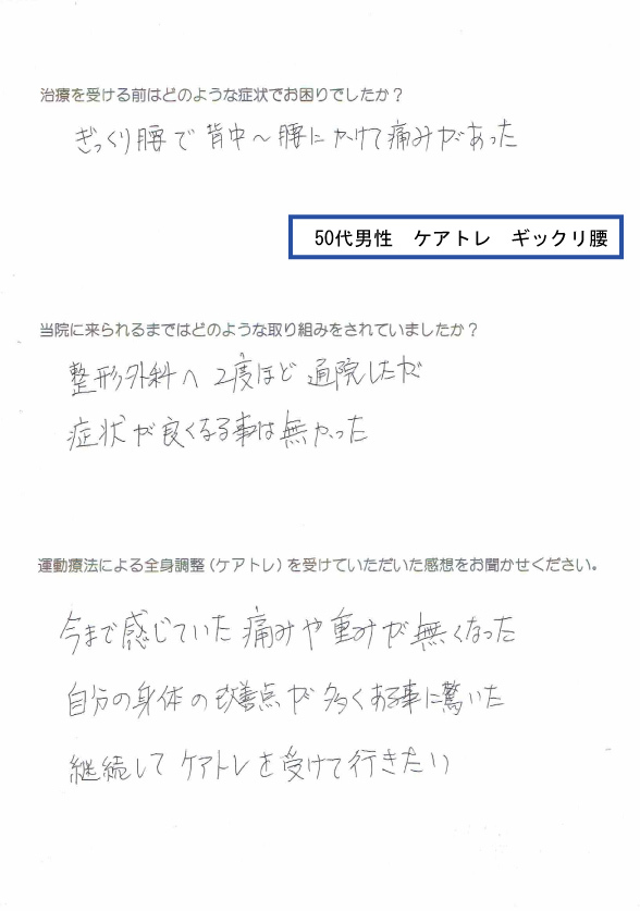 ケアトレアンケート50代男性
