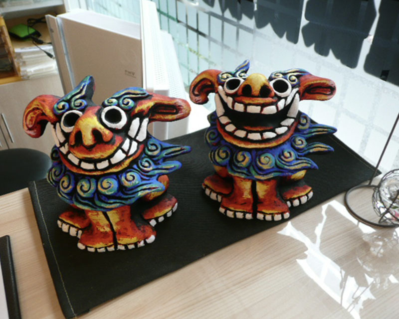 受付のシーサー君