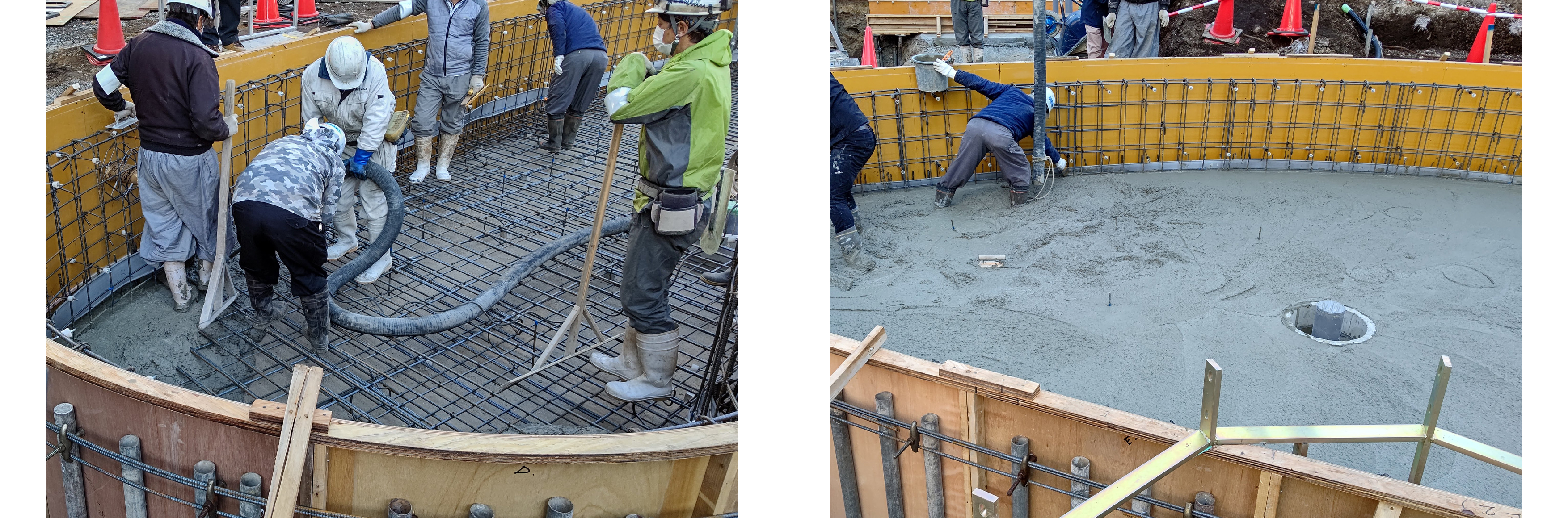 08.鯉池耐圧盤コンクリート打設状況
