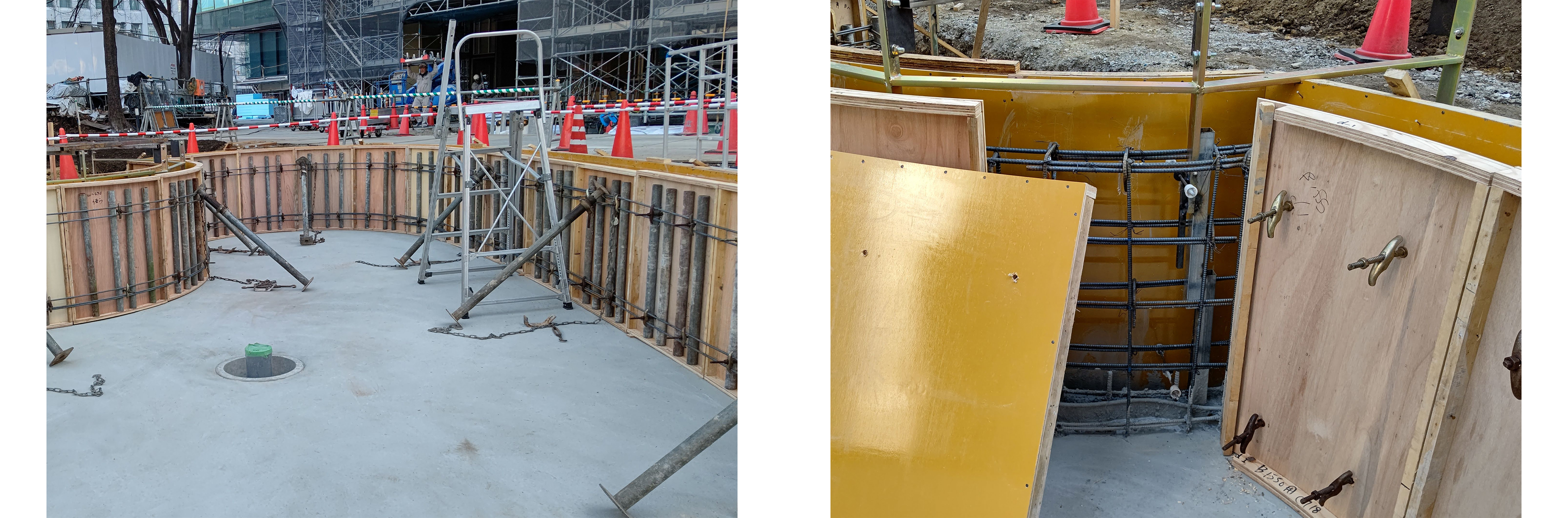 09.鯉池立上り型枠返し建込状況