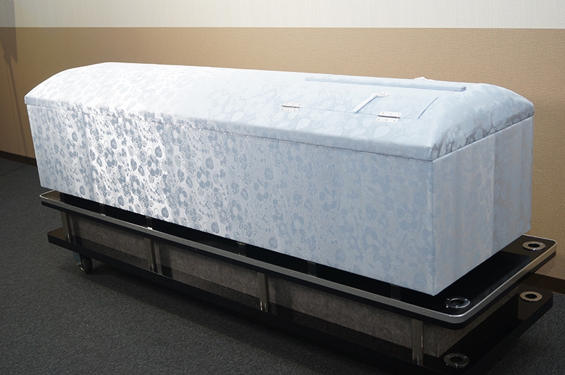 高級布張棺ブルー