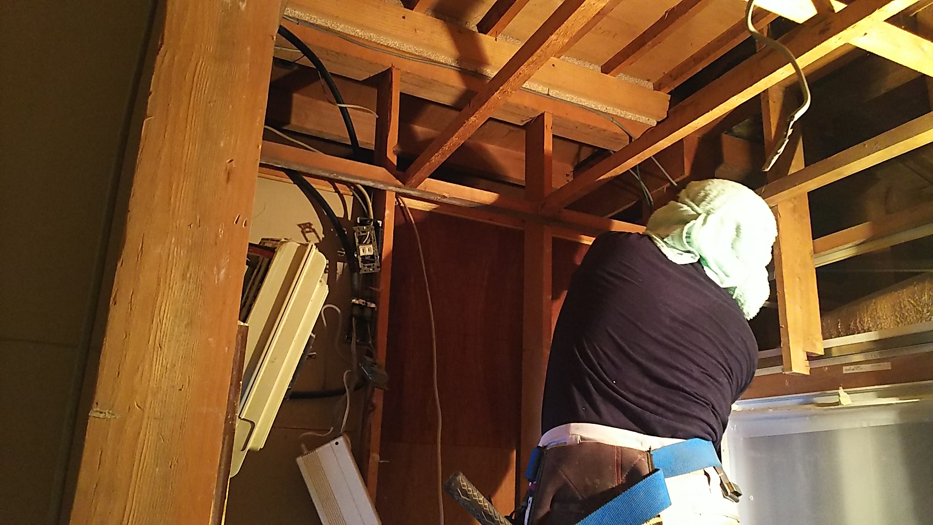 洗面所壁・天井解体