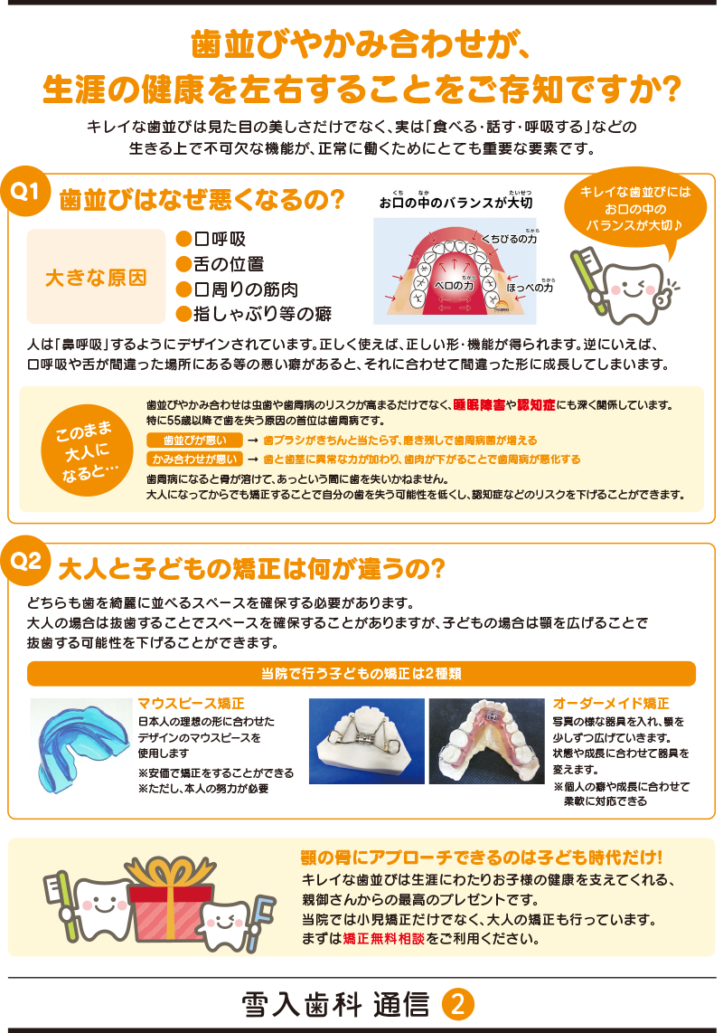 歯並びや噛み合わせについて