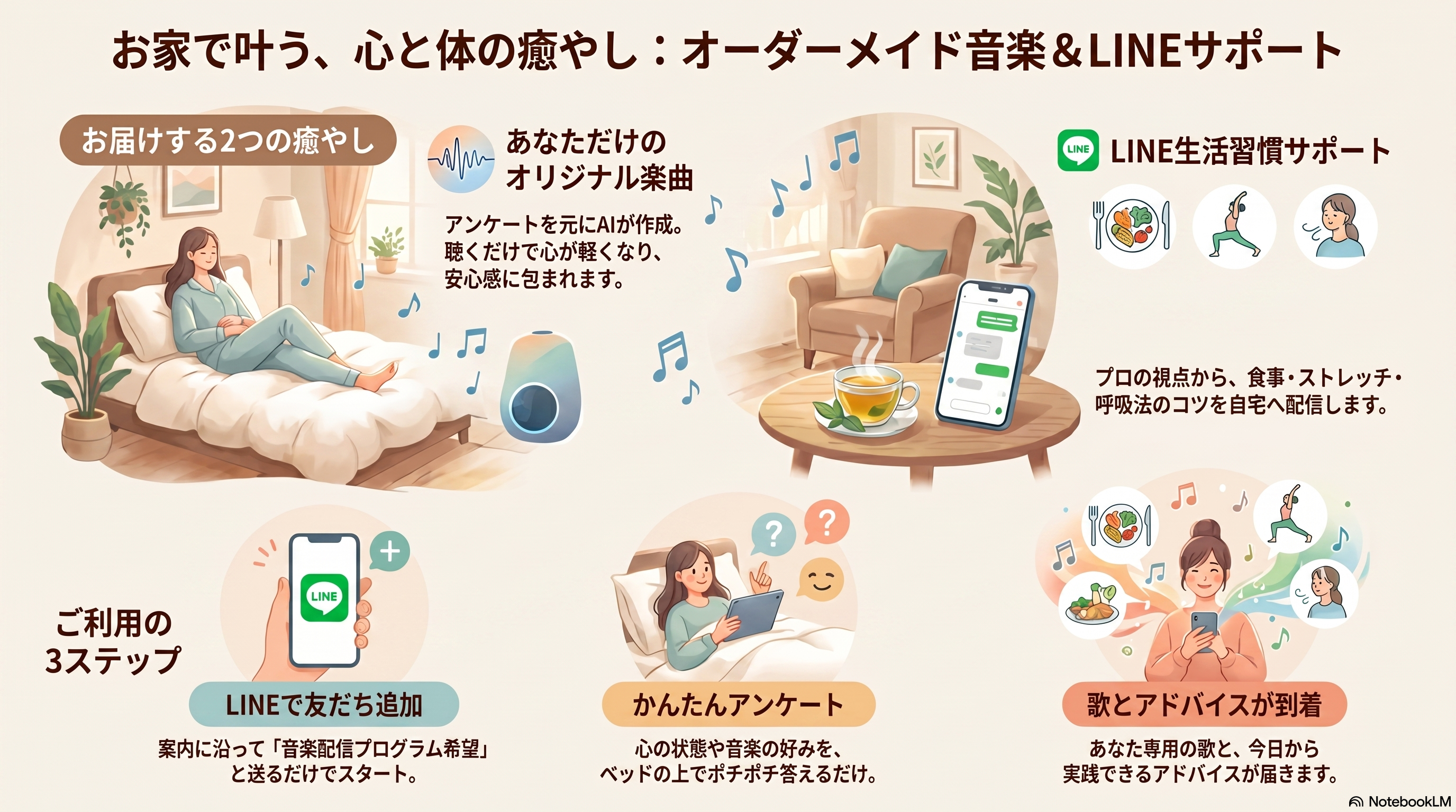 心身を癒やすオーダーメイド音楽