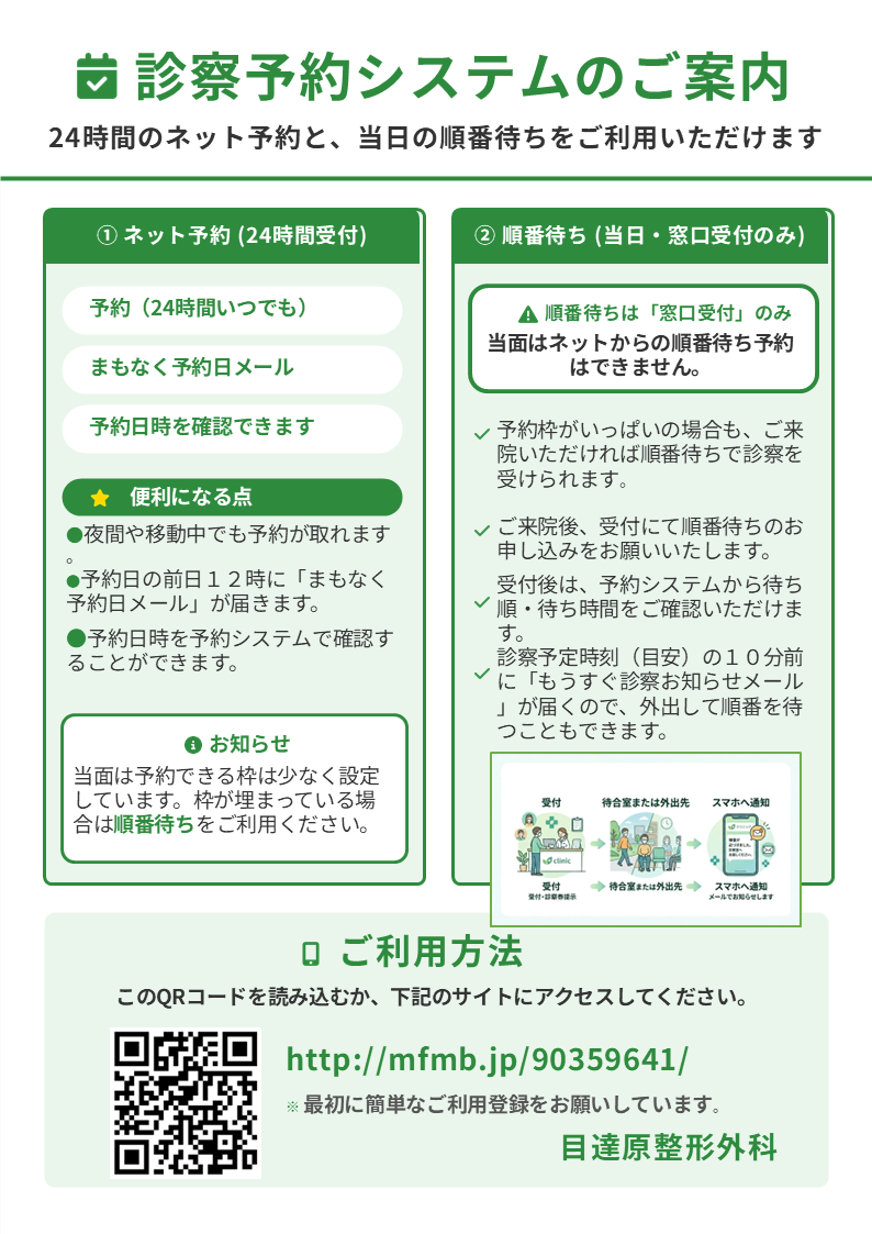 診察予約・順番待ち案内