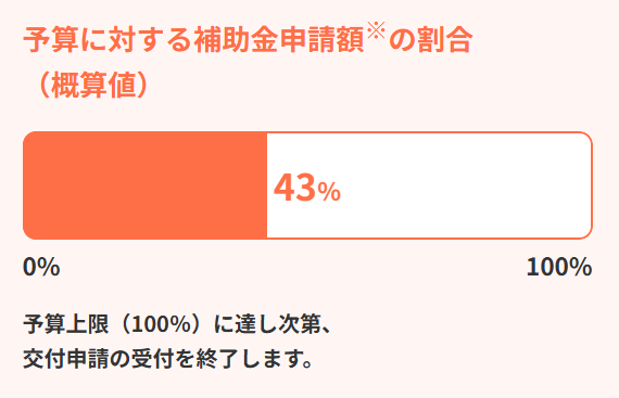 国補助金の予算消化状況