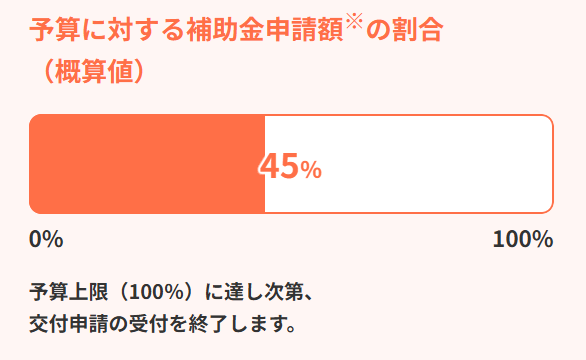 国補助金の予算消化状況